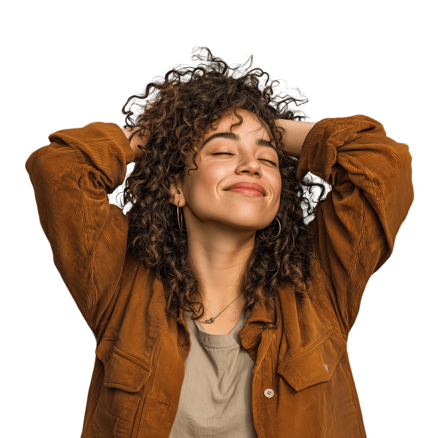 Person feeling relaxed and stress-free about their finances